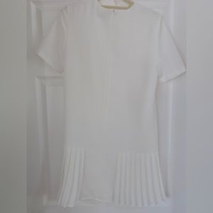 Zara white pleated mini dress